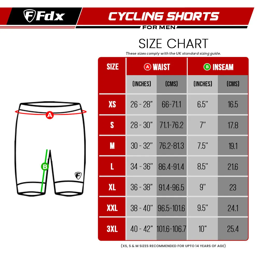 Fdx All Day Red Men's & Boy's Padded Summer Cycling Shorts