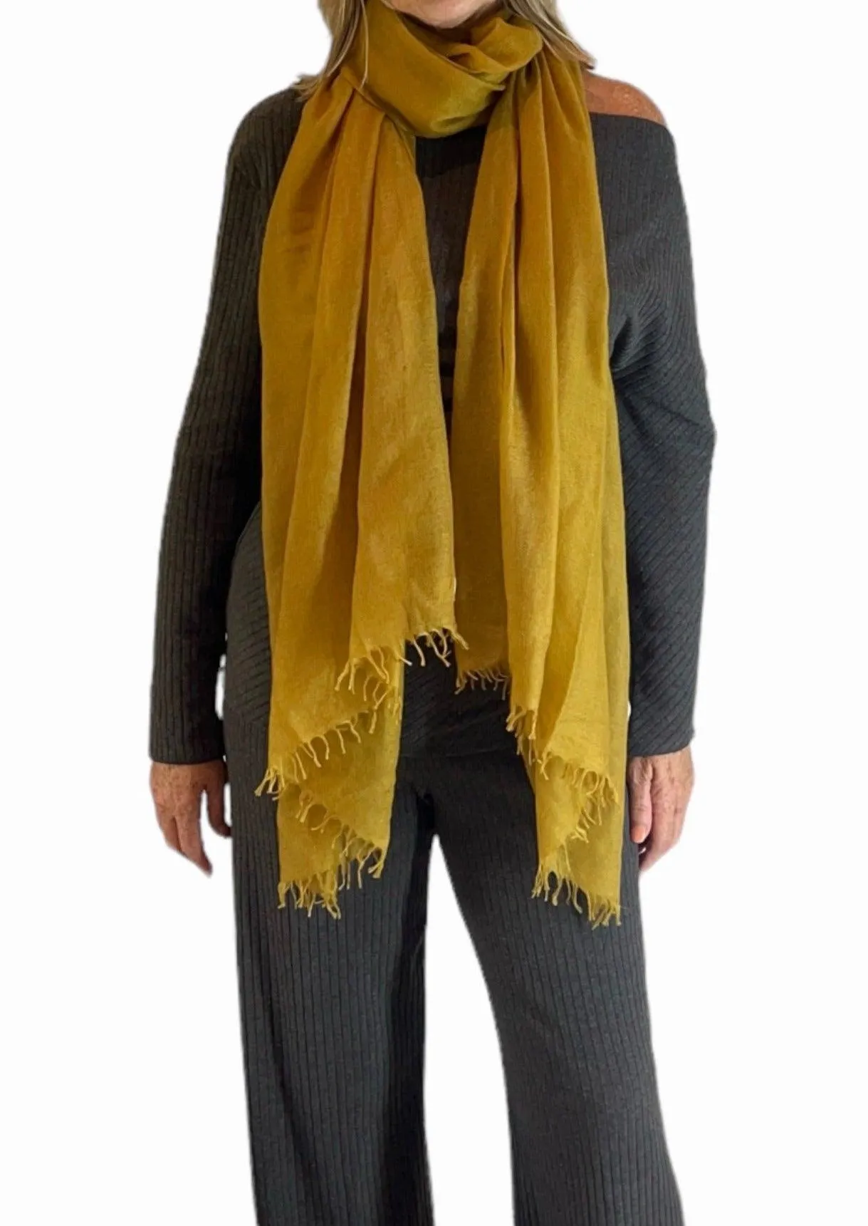 Golden Mustard Cashmere Scarf