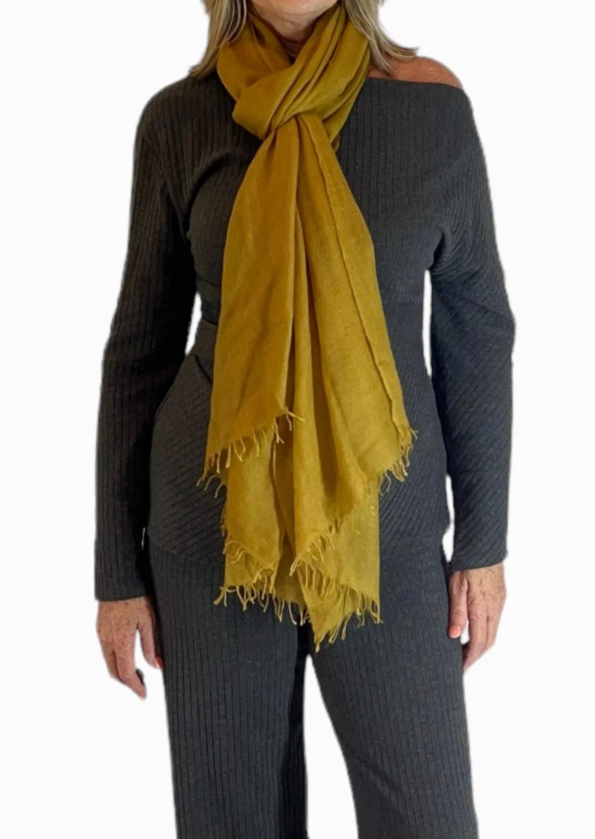 Golden Mustard Cashmere Scarf