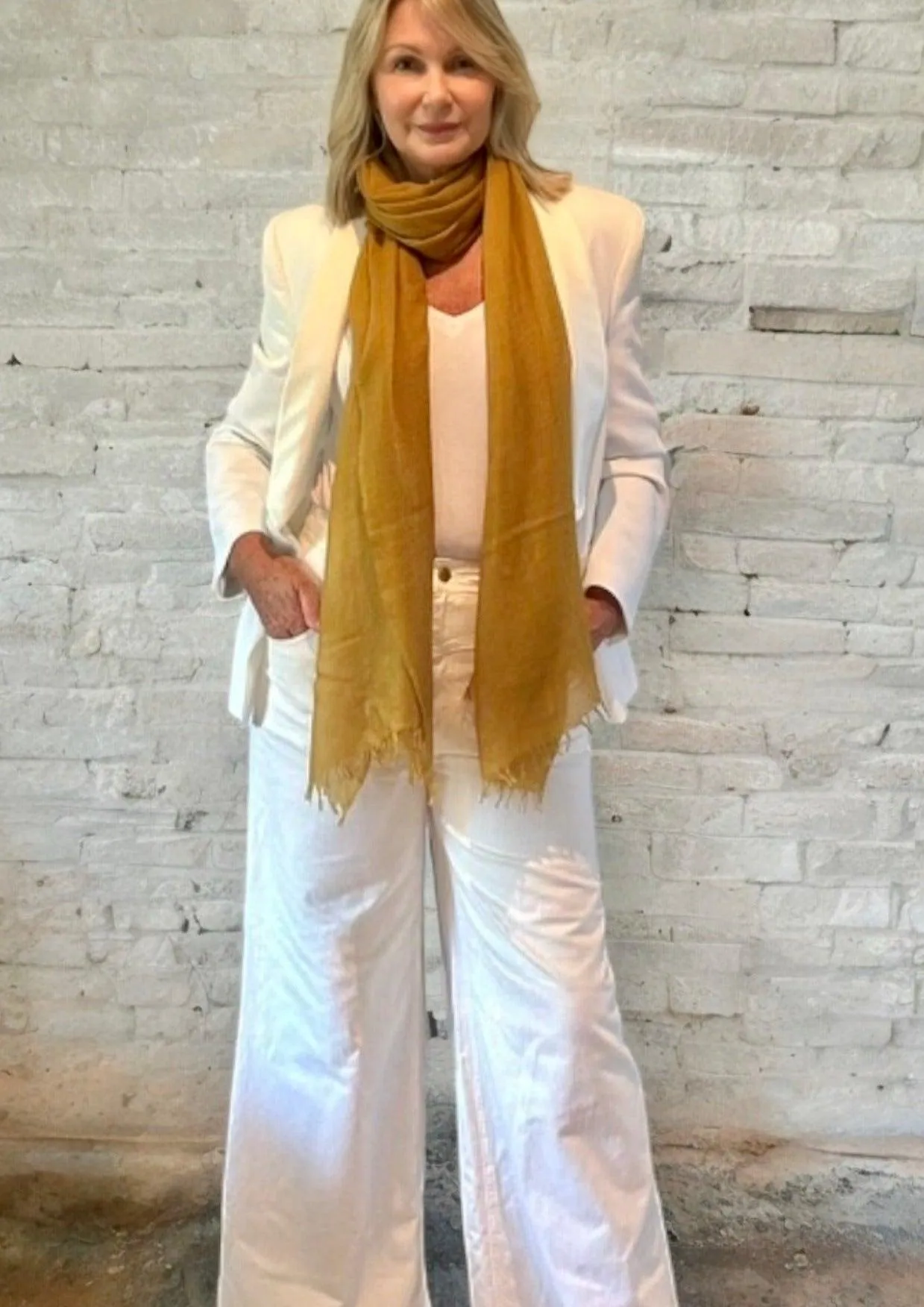 Golden Mustard Cashmere Scarf