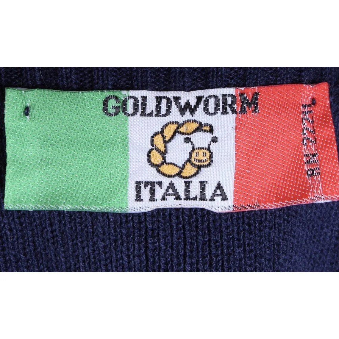 Goldworm Vintage 2PC Skirt Suit Sweater Suit 1970s Blue White Italy Womens L