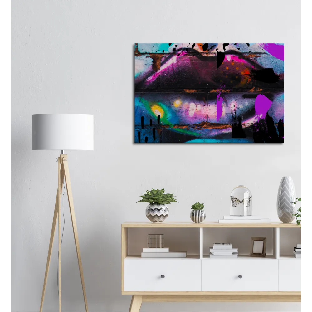 Graffiti kiss digital print Canvas