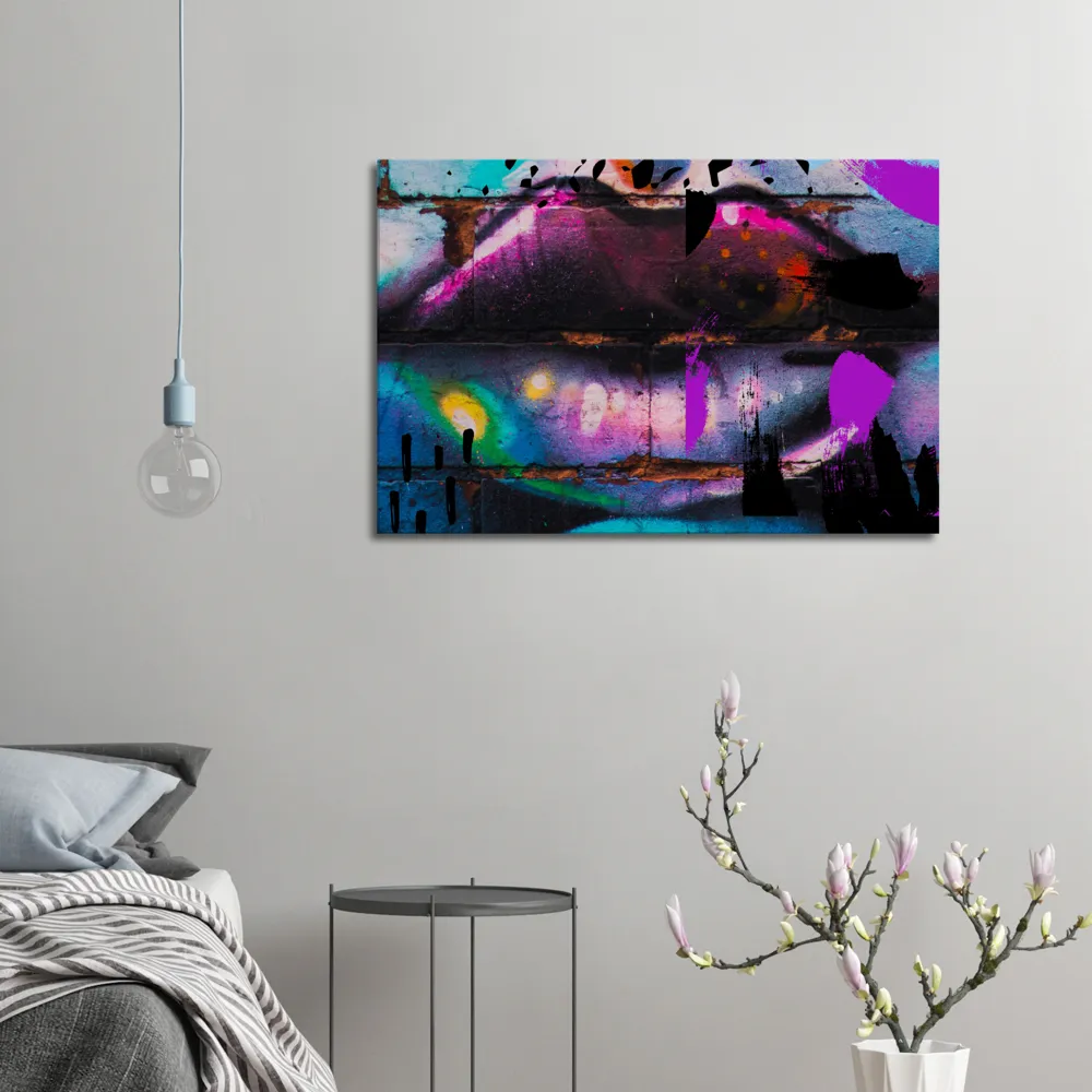 Graffiti kiss digital print Canvas