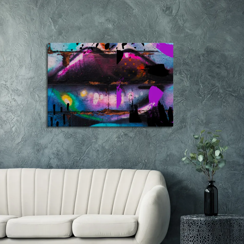 Graffiti kiss digital print Canvas