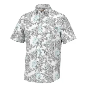 Huk KC Desert Rose Kona Short Sleeve Sport Shirt - White