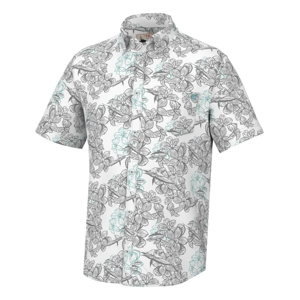 Huk KC Desert Rose Kona Short Sleeve Sport Shirt - White