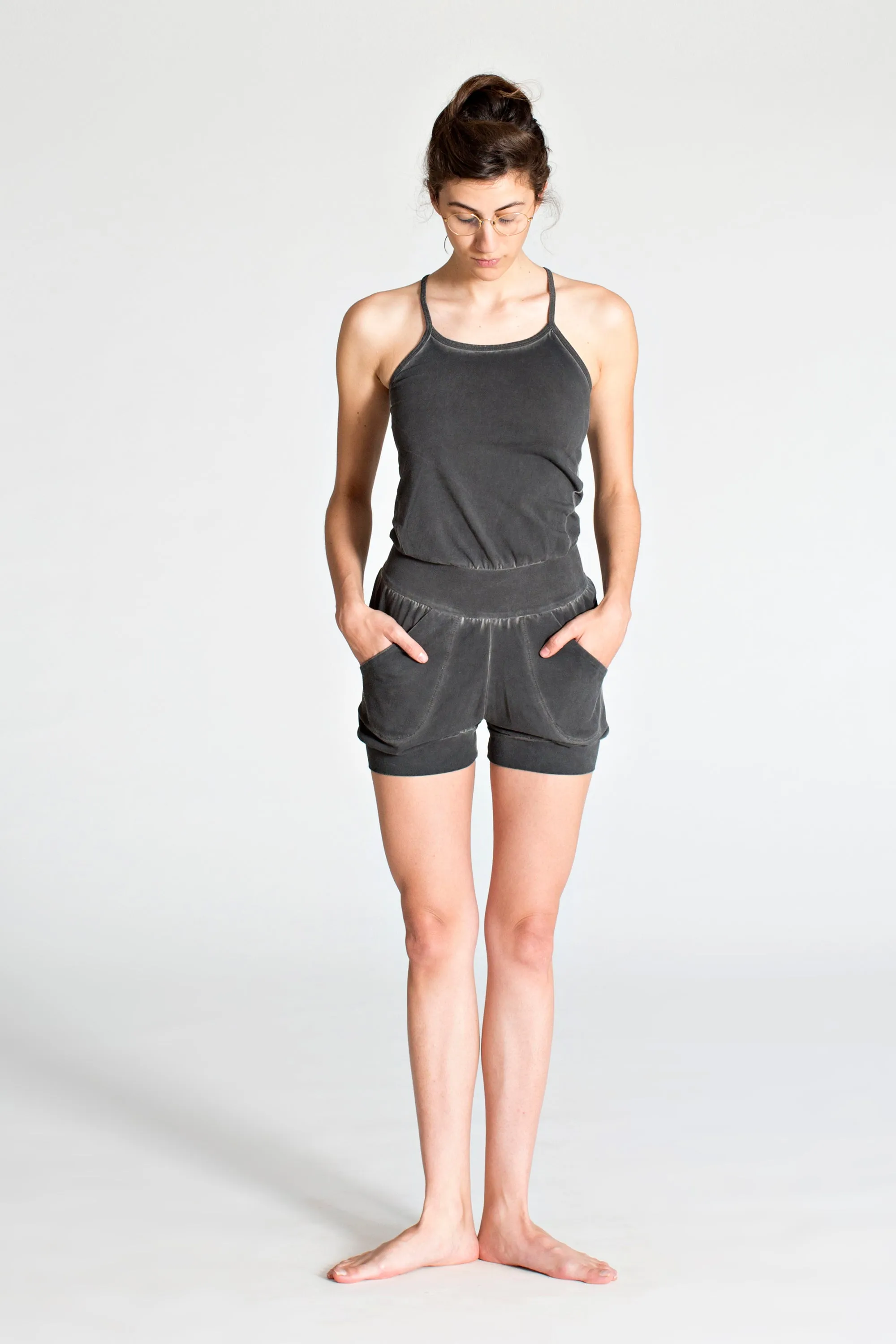 I'mPerfect Stonewash Short Yoga Jumpsuit 25%off