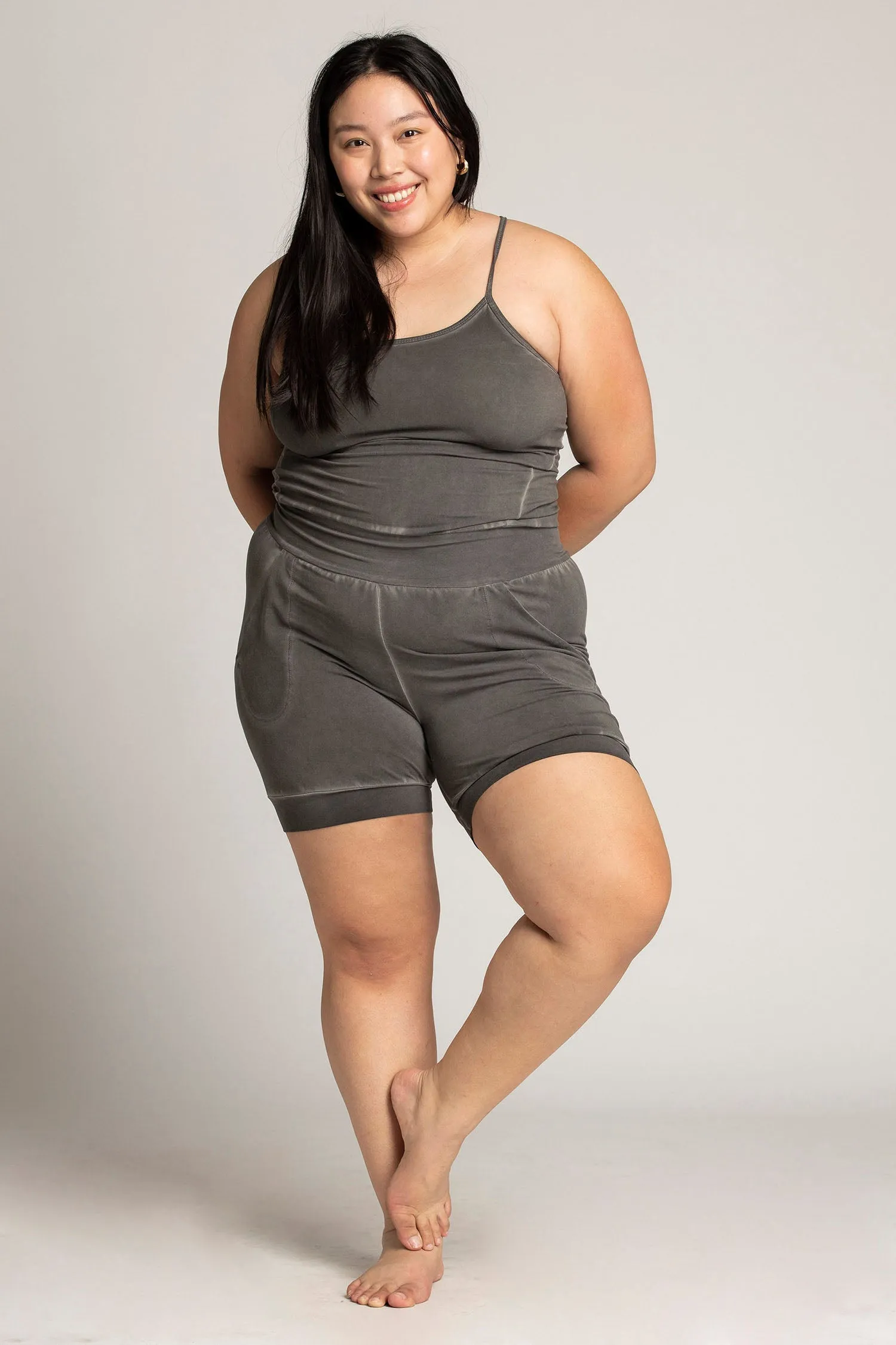 I'mPerfect Stonewash Short Yoga Jumpsuit 25%off