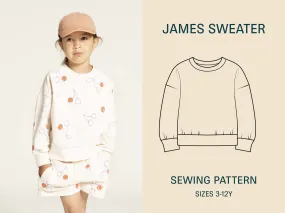 James Sweater Sewing Pattern - Kids Sizes 3-12Y