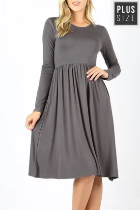 Jane Basic Plus Size Midi Dress