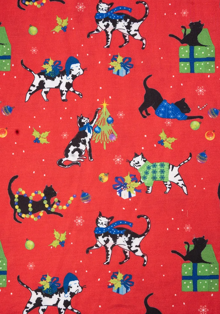 Jingles Christmas Cats Print Dress