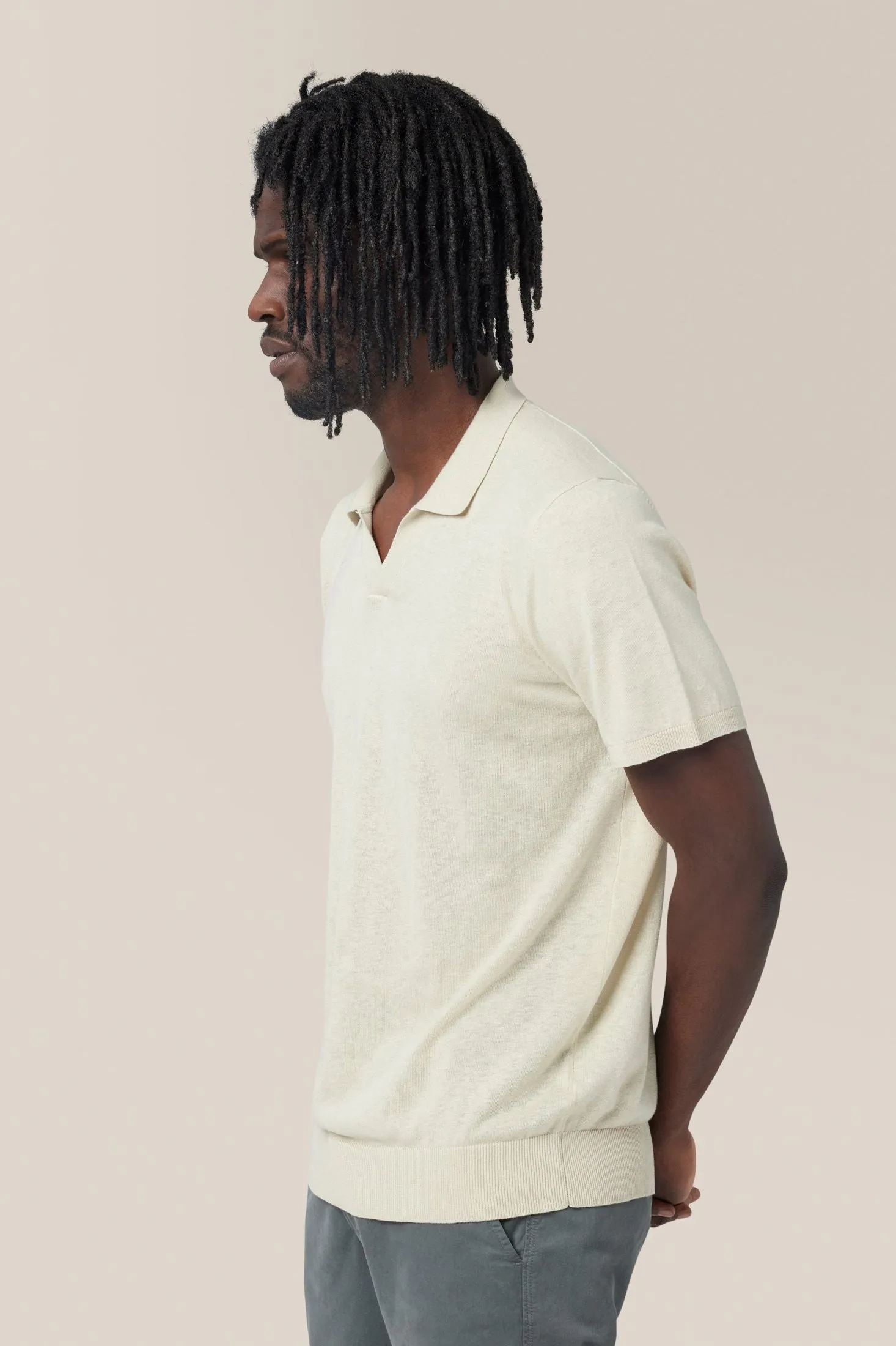 Johnny Collar Sweater | Cotton & Linen