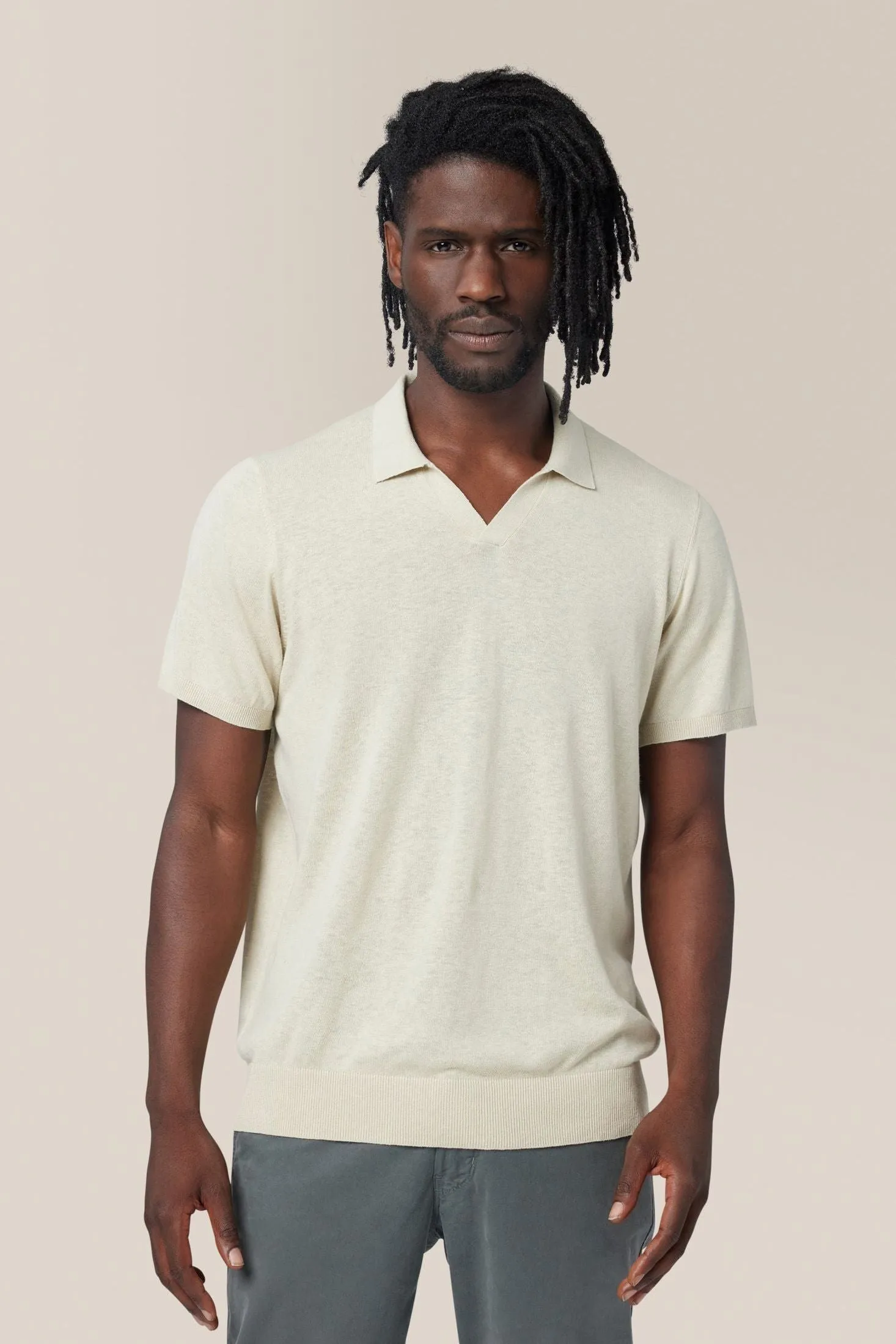 Johnny Collar Sweater | Cotton & Linen