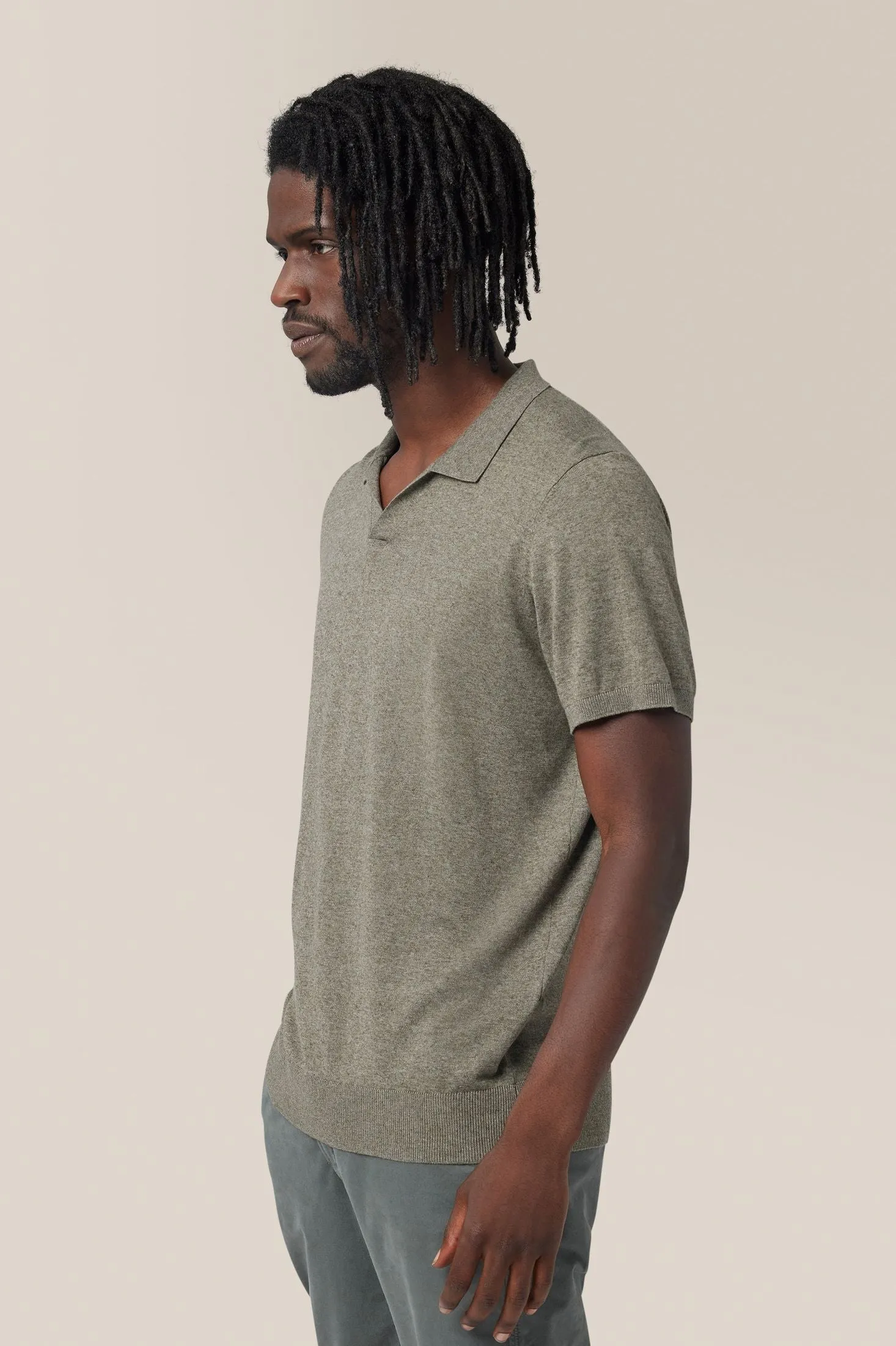 Johnny Collar Sweater | Cotton & Linen