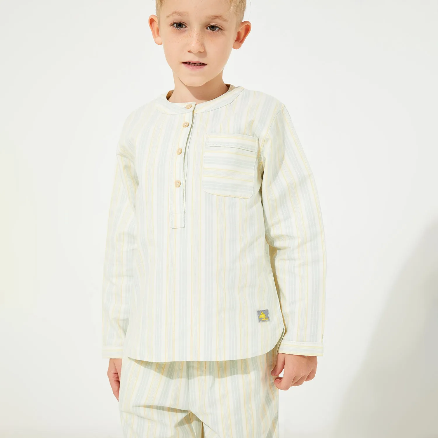 Kids Happy Striped Nightsuit