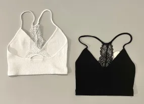 Lace Back V-neck Bralette