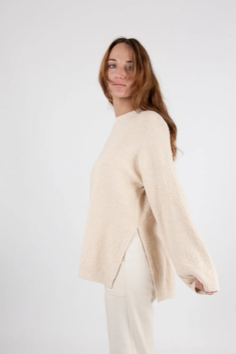 Lauren Manoogian Boucle Crewneck In Natural