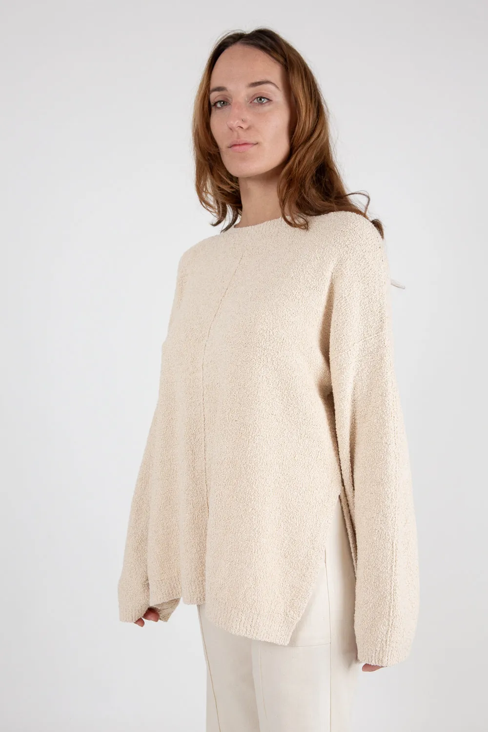 Lauren Manoogian Boucle Crewneck In Natural