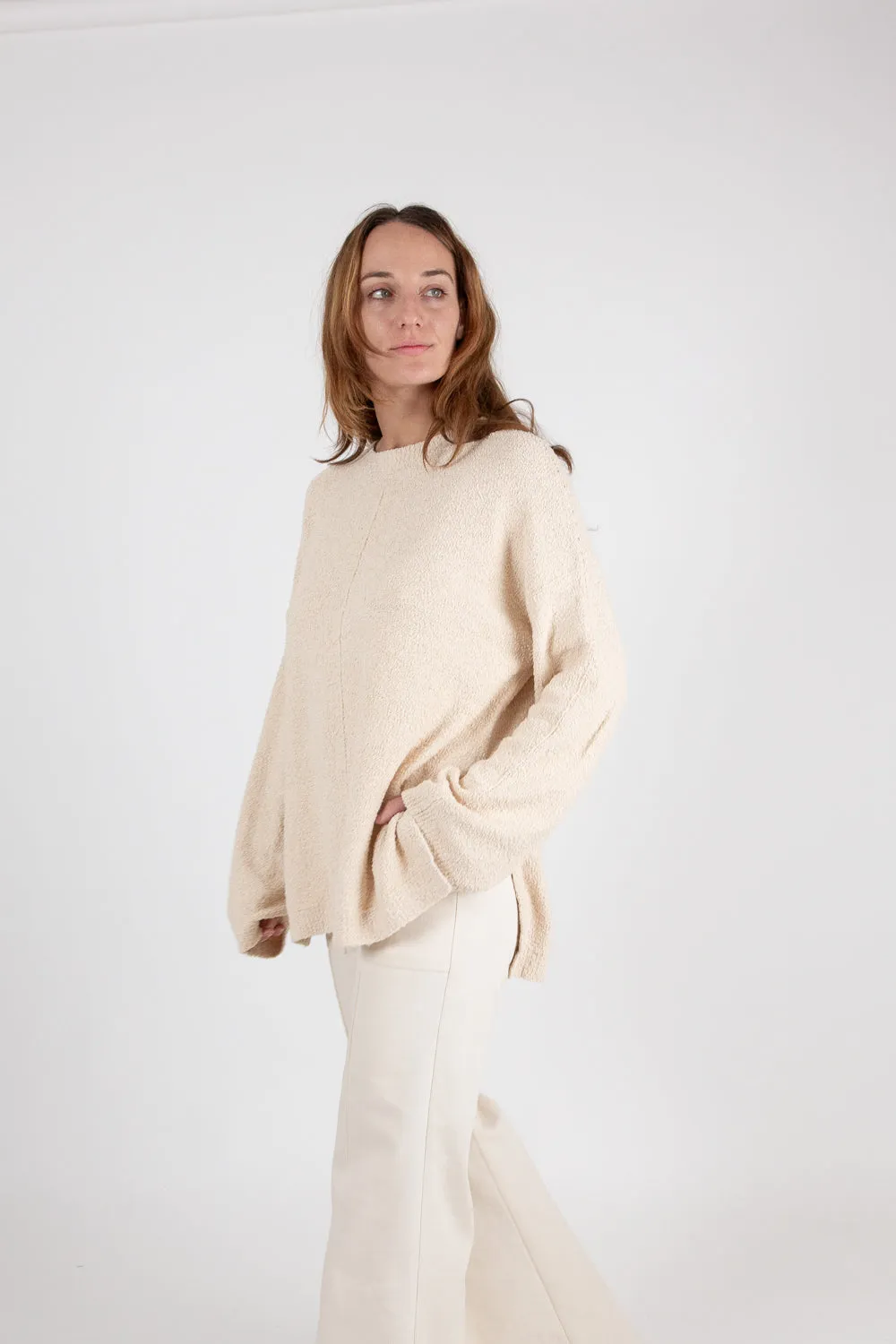 Lauren Manoogian Boucle Crewneck In Natural