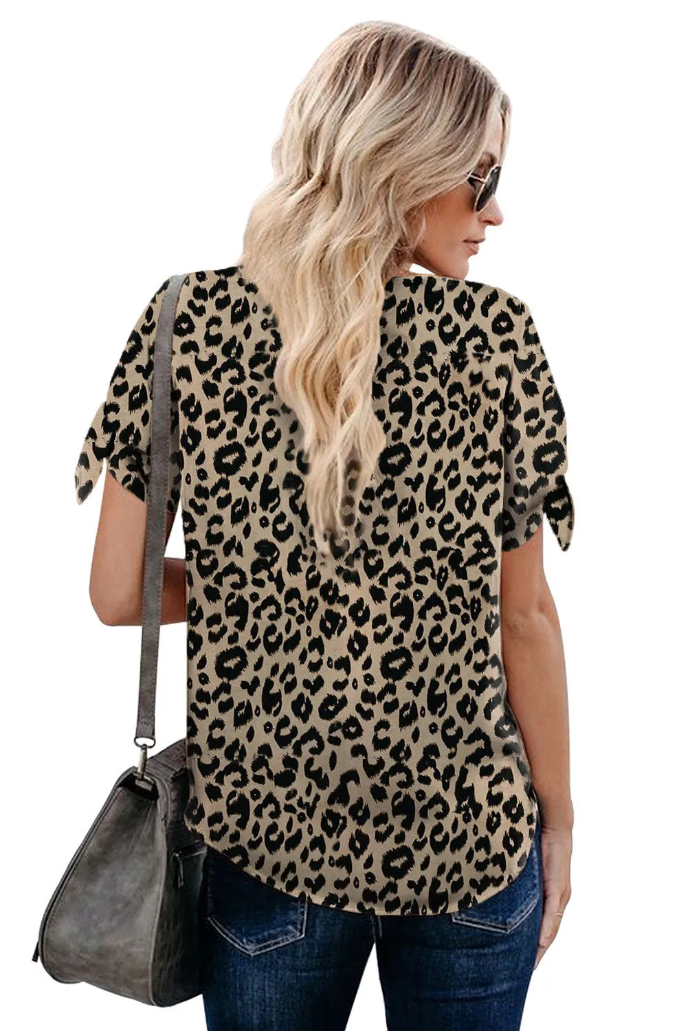 Leopard V Neck Twist Top