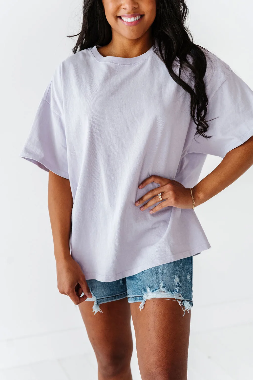 Lisa Oversized Boyfriend Tee in Lavender