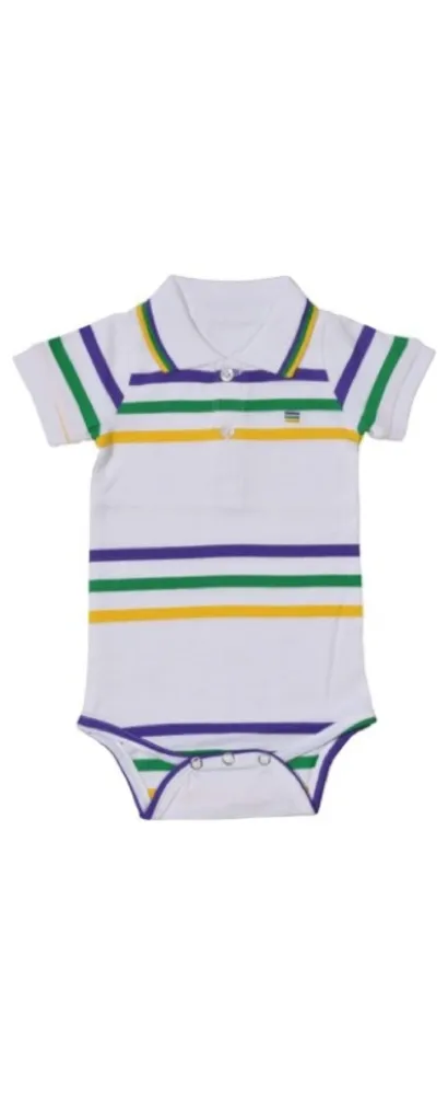 Mardi Gras Infant Thin Striped Romper