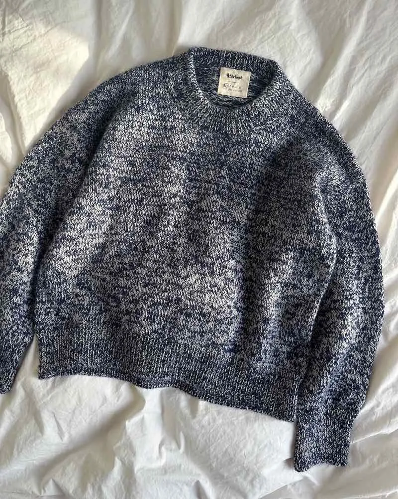 Melange sweater fra PetiteKnit, strikkeopskrift