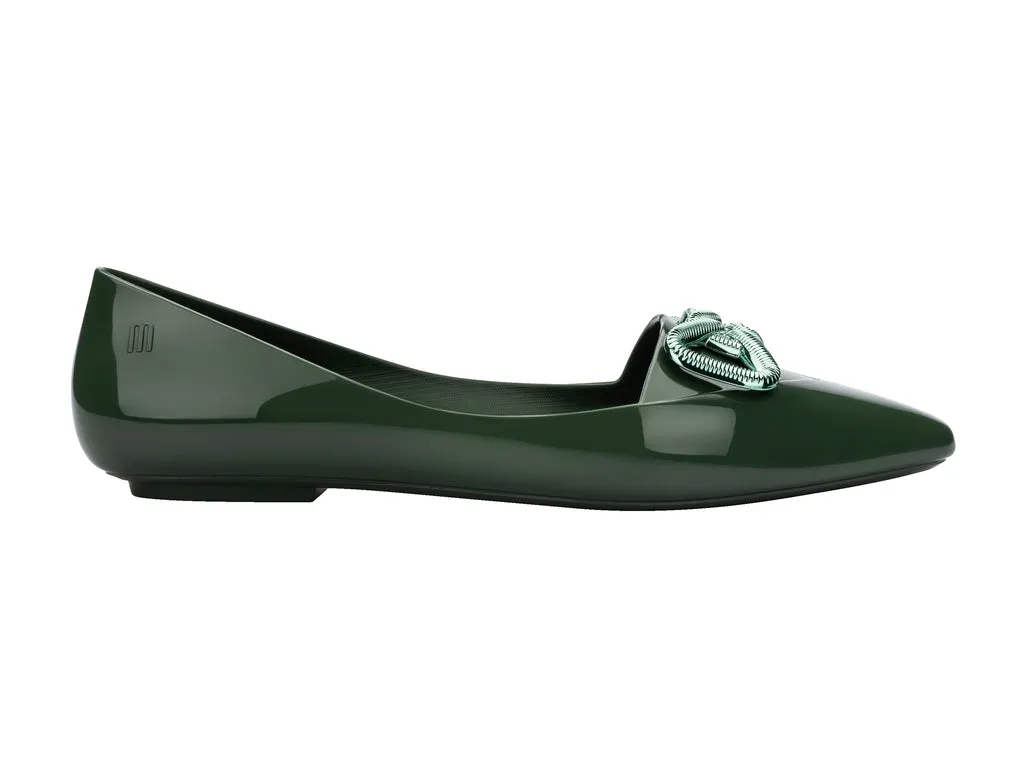 Melissa Pointy Classy AD Green Ballerinas For Women