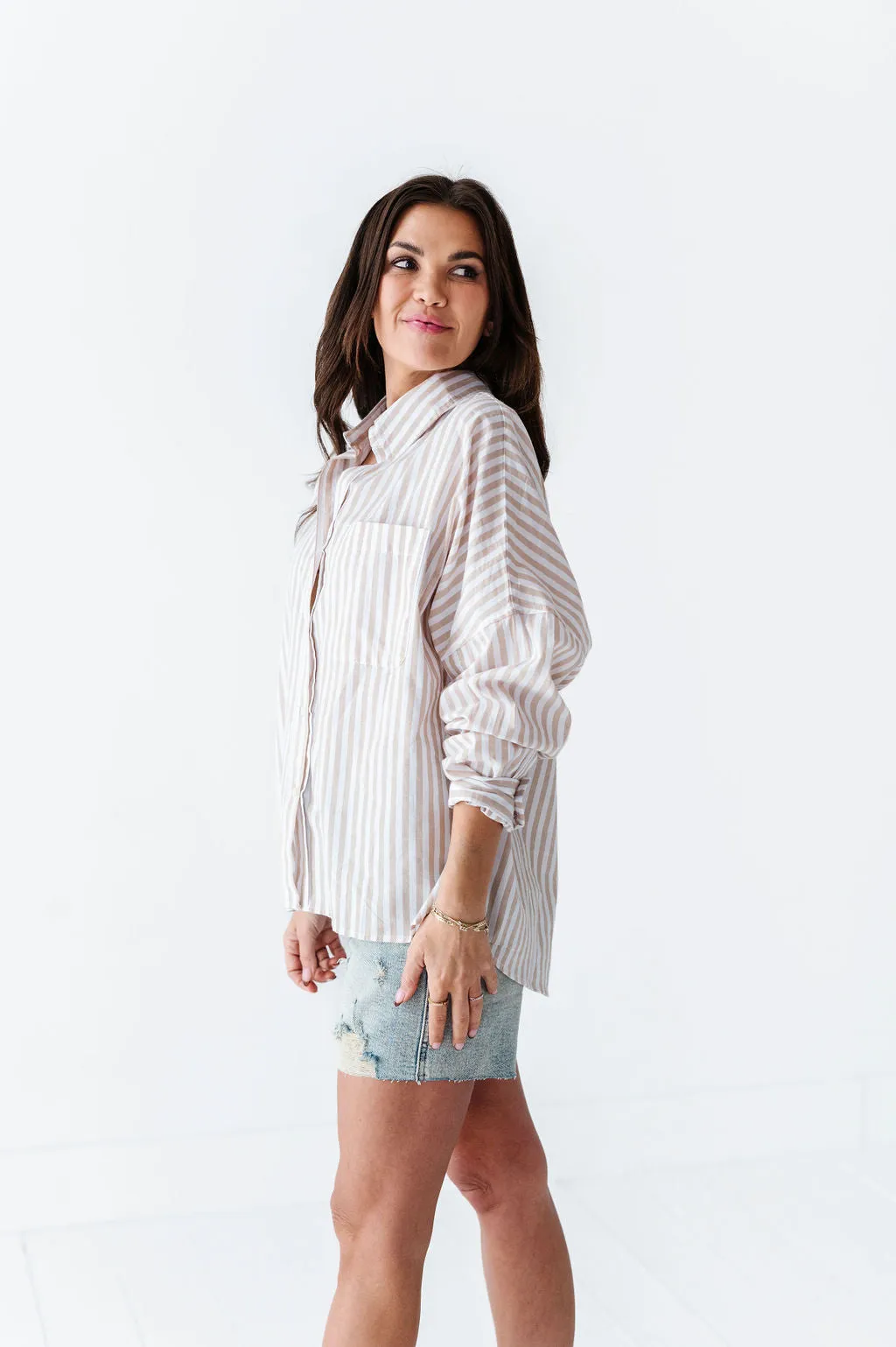 Merritt Striped Button Up