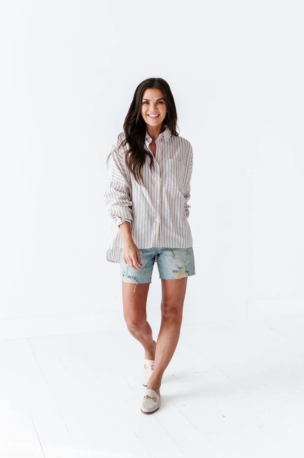 Merritt Striped Button Up