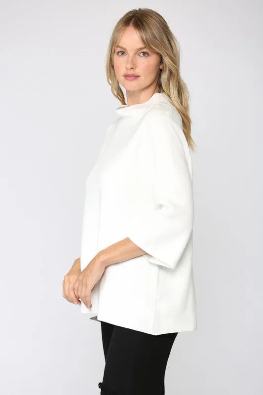 Mock Neck Pullover in Cream