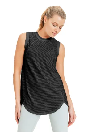 Mono B High Neck Mesh Textured Tank AT3093