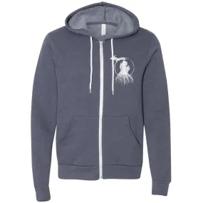 MR101- Rooted Zip Navy Hood