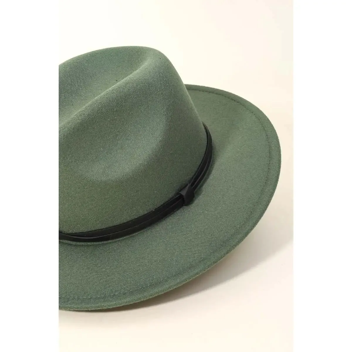 Olive Thin Double Strap Fedora Hat