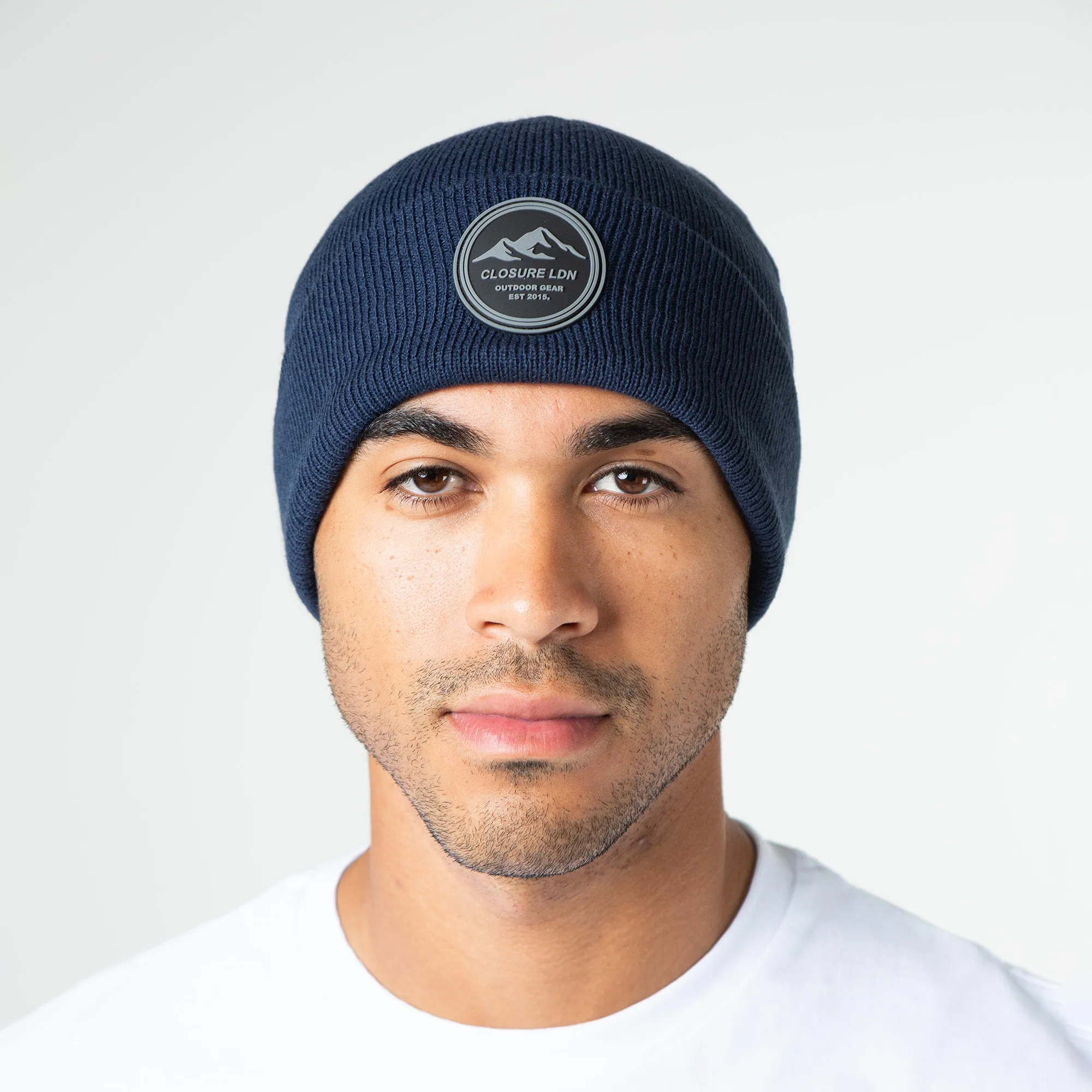 Outdoor Circle Badge Beanie | Navy