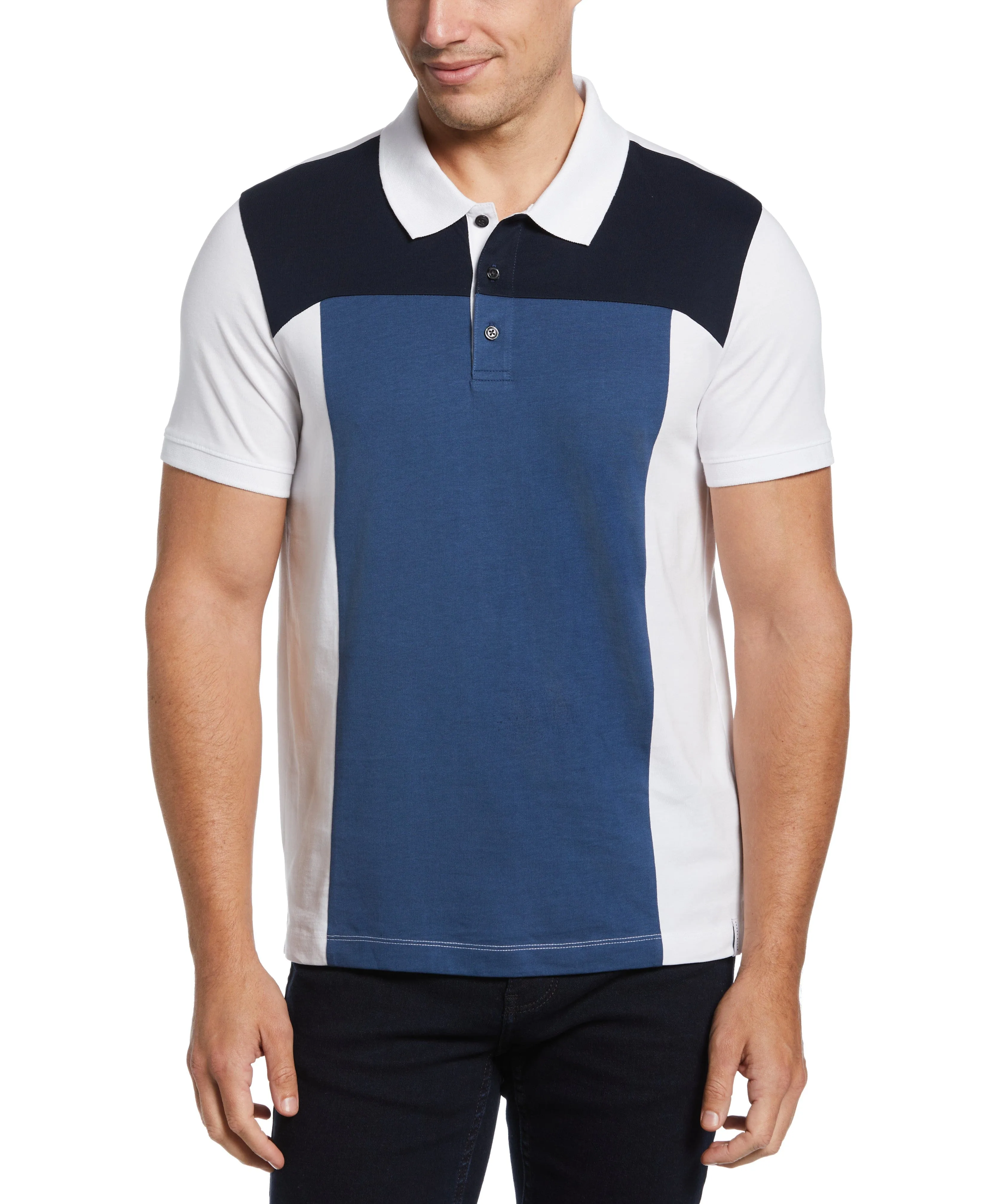 Pima Cotton Blend Color Block Polo