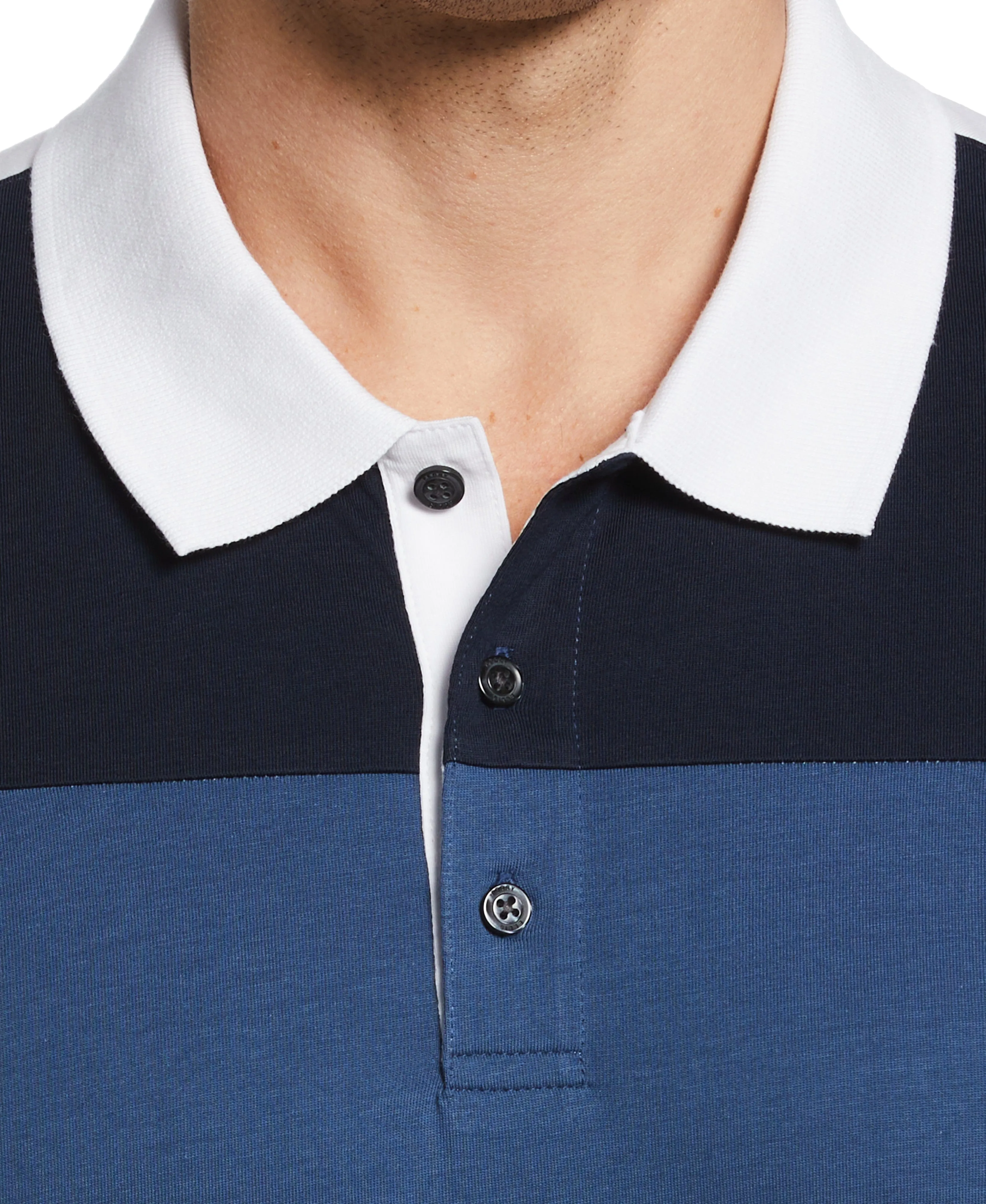 Pima Cotton Blend Color Block Polo