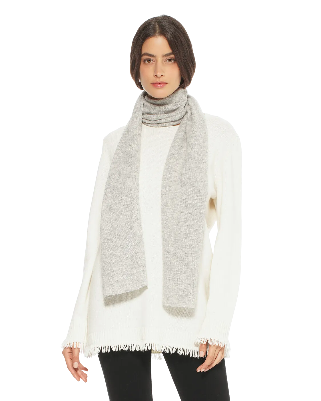 Pure Cashmere Maxi Scarf Light Grey