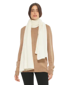 Pure Cashmere Maxi Scarf Milk White