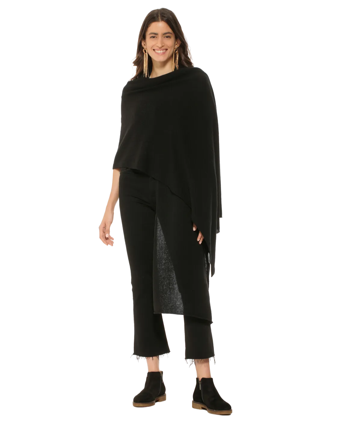 Pure Cashmere Maxi Wrap Black