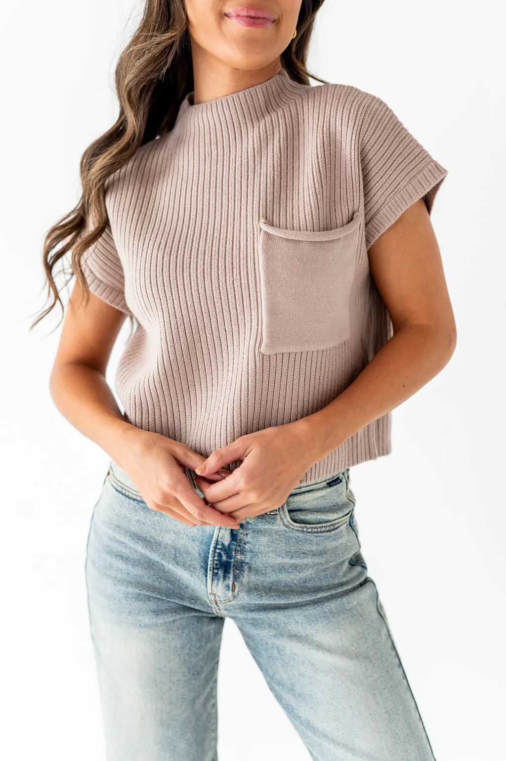 Rainee Sweater Top in Taupe