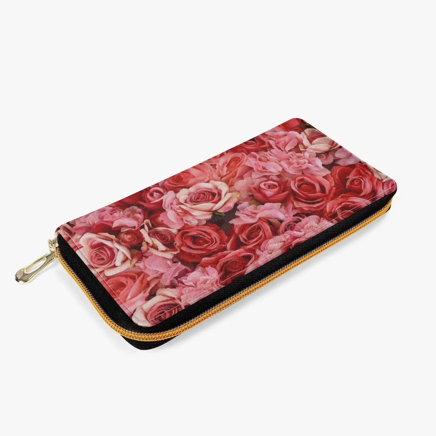 Red Rose Long Type Zipper Purse