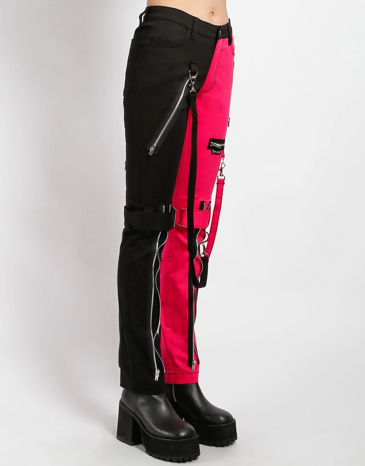 SPLIT LEG BONDAGE PANT PINK