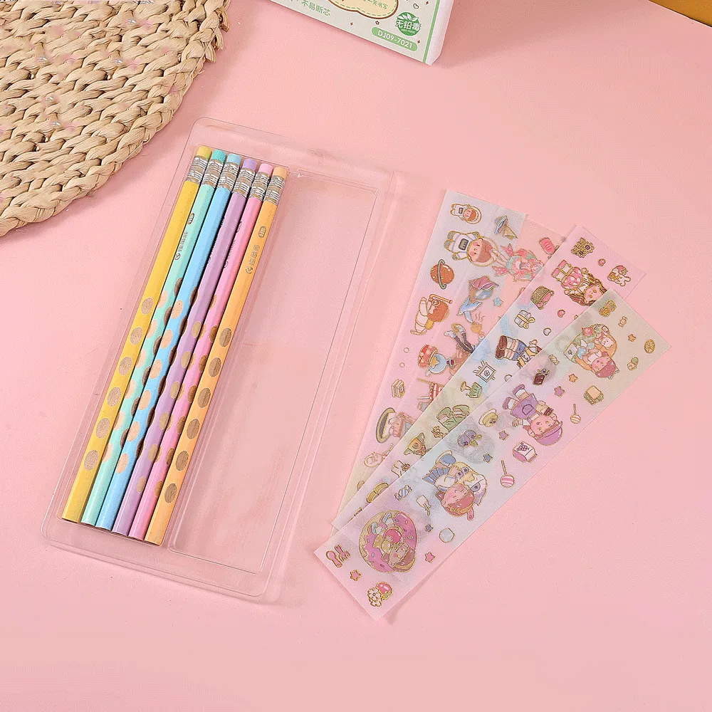 Stationery Combo Set With Exciting  Kawaii Sticker.