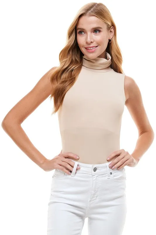 Stretch Knit Turtleneck Bodysuit