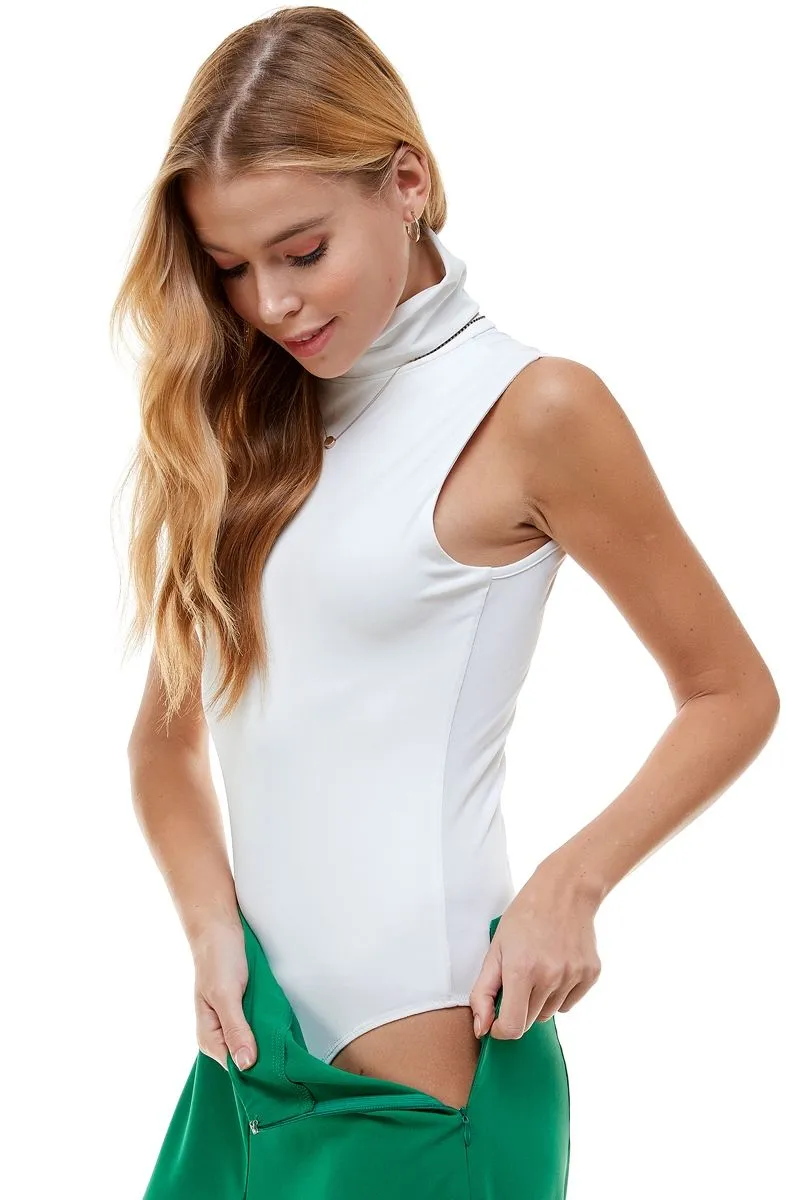 Stretch Knit Turtleneck Bodysuit