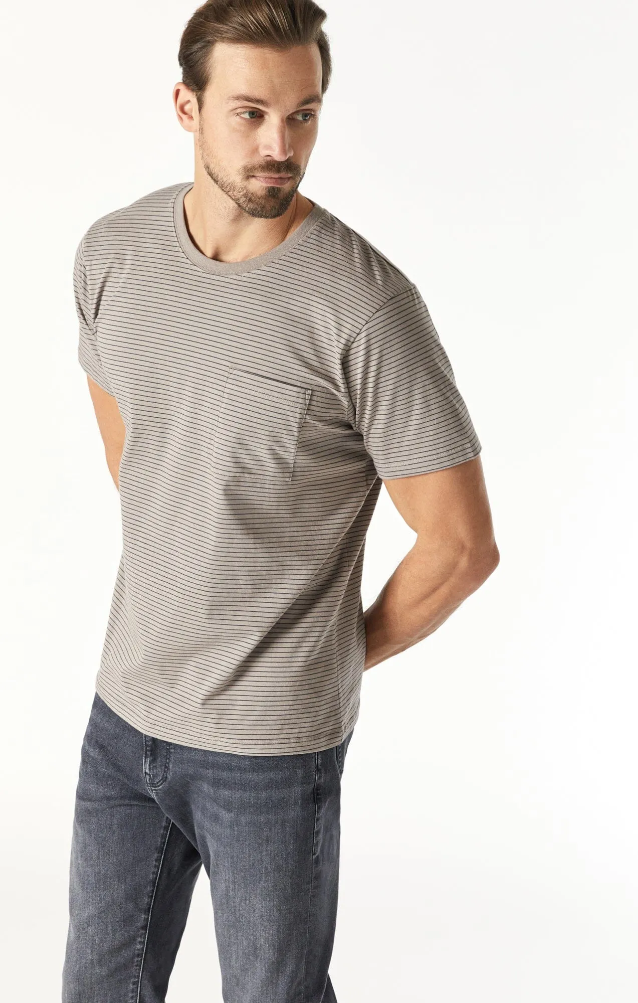 STRIPED T-SHIRT IN MOON ROCK