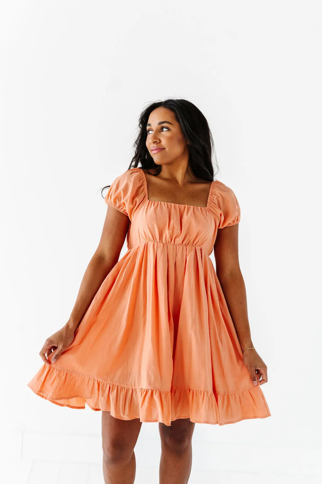 Tessa Babydoll Dress in Apricot