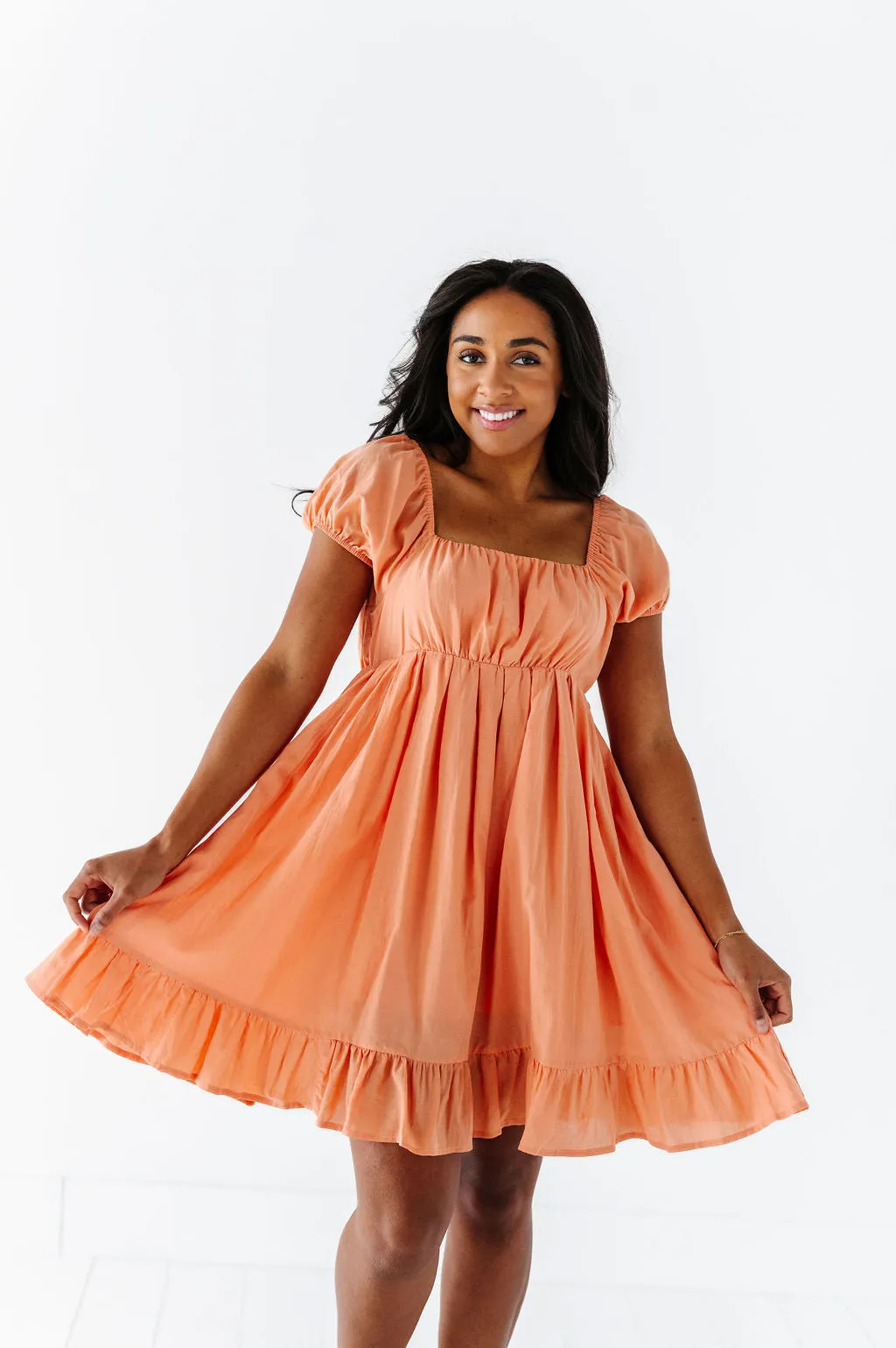 Tessa Babydoll Dress in Apricot