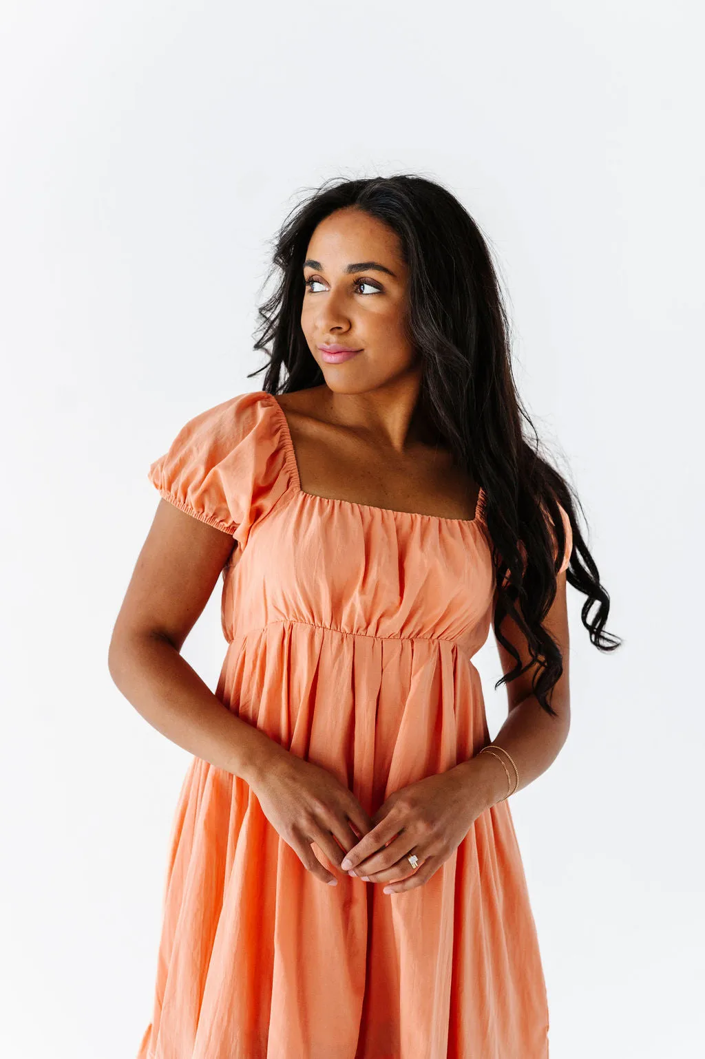 Tessa Babydoll Dress in Apricot